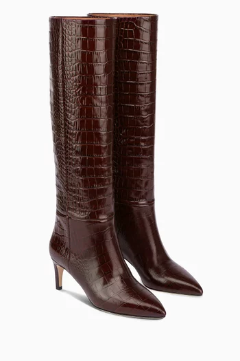 60 Boots in Croc-embossed Leather