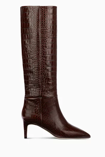 60 Boots in Croc-embossed Leather