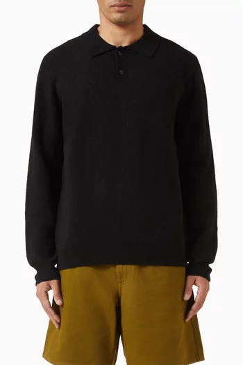 Timber Brushed Polo Sweater in Wool-blend
