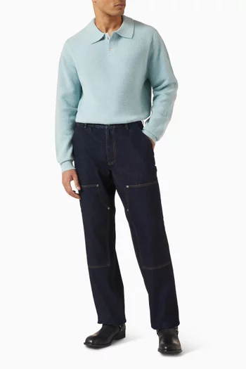 Timber Brushed Polo Sweater in Wool-blend