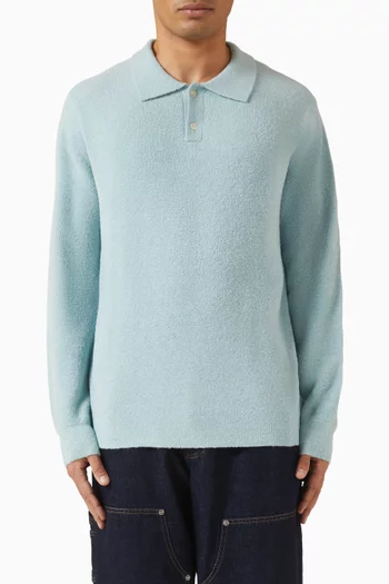Timber Brushed Polo Sweater in Wool-blend