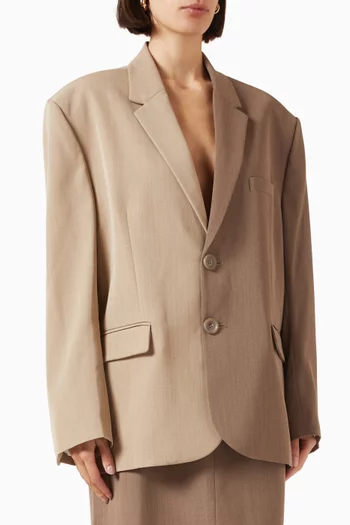 جاكيت زيلدا فضفاض بلونين مزيج صوف