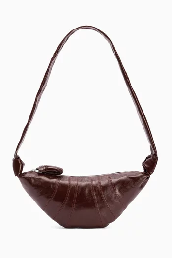 Small Croissant Crossbody Bag in Leather