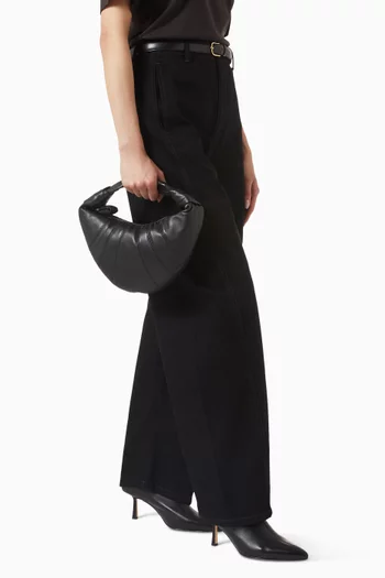 Mini Fortune Croissant Shoulder Bag in Leather