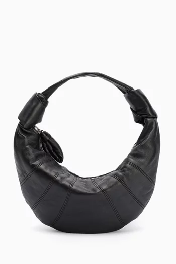 Mini Fortune Croissant Shoulder Bag in Leather