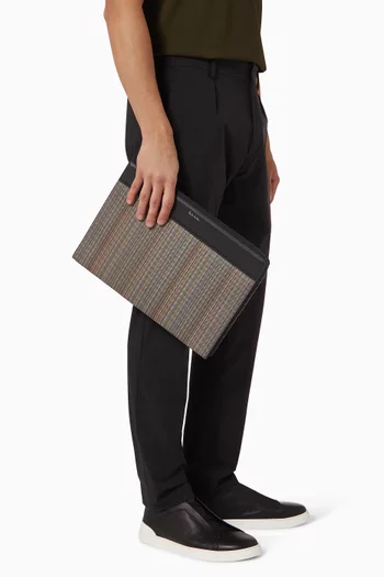Document Case in Signature Stripe Canvas