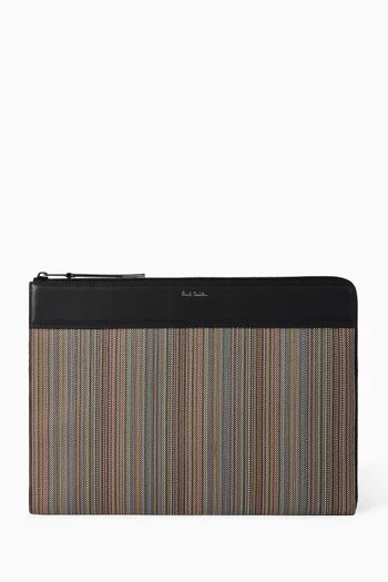 Document Case in Signature Stripe Canvas