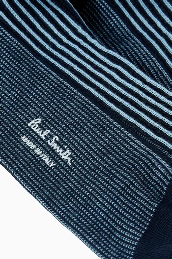 جوارب ليني مخططة مزيج القطن