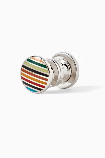 Signature Stripe Cufflinks in Metal