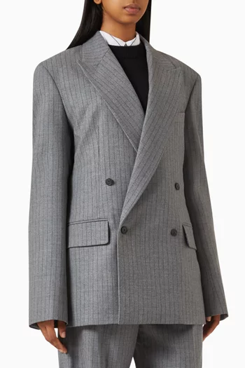 Newark Pinstripe Double-breasted Blazer