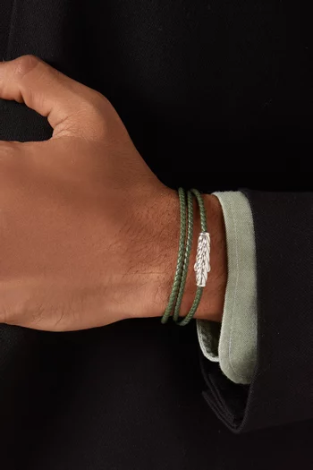 Chevron Wrap Bracelet in Woven Leather