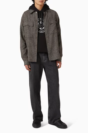 Checked Pocket Shirt in Wool-blend