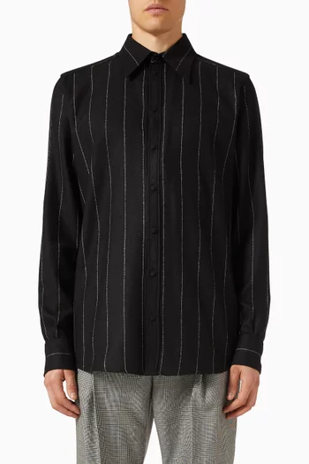 Striped Shirt in Wool-blend