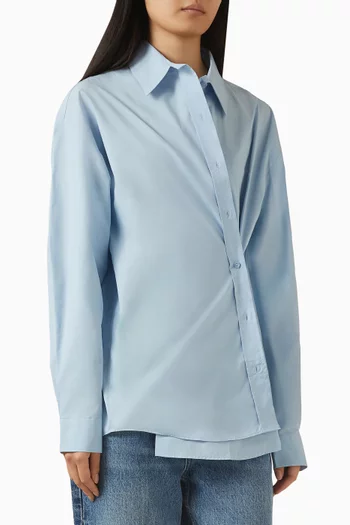 Ornella Side-button Oversized Shirt in Cotton