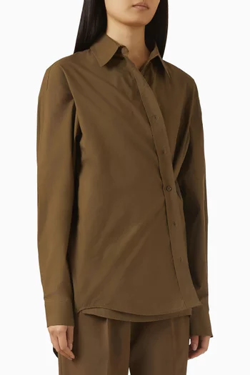 Ornella Side-button Oversized Shirt in Cotton