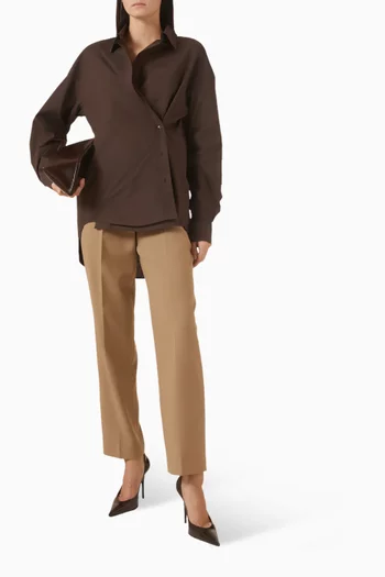 Ornella Side-button Oversized Shirt in Cotton