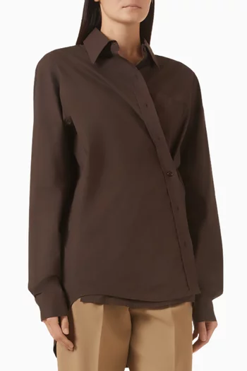 Ornella Side-button Oversized Shirt in Cotton