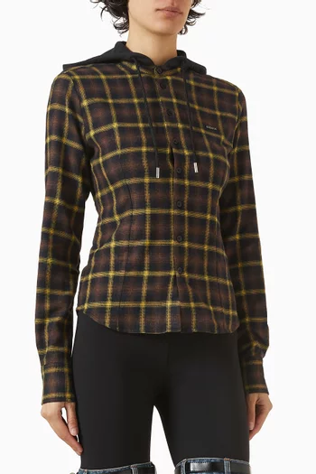 Check Hooded Shirt