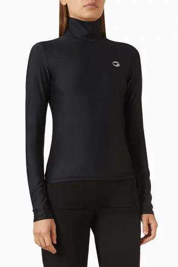 Second Skin Turtleneck Top in Jersey