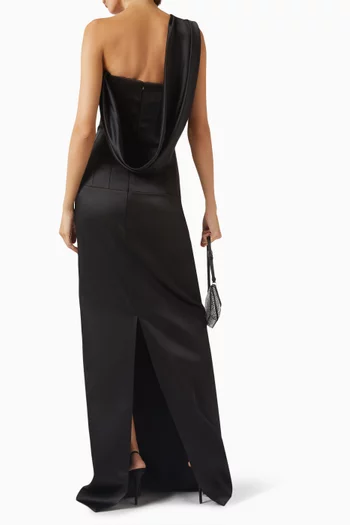 Fiamma One-shoulder Corset Dress in Satin