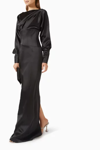 Deverra Corset Dress in Satin