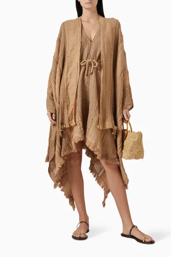 Puyul Lines Frayed Cape