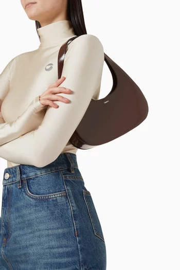 Slim Swipe Baguette Bag in Patent Leather