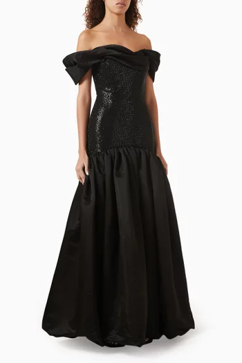 Crystal-embellished Off-shoulder Gown