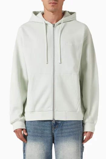 Cursive Small Logo Zip Hoodie in Cotton-blend
