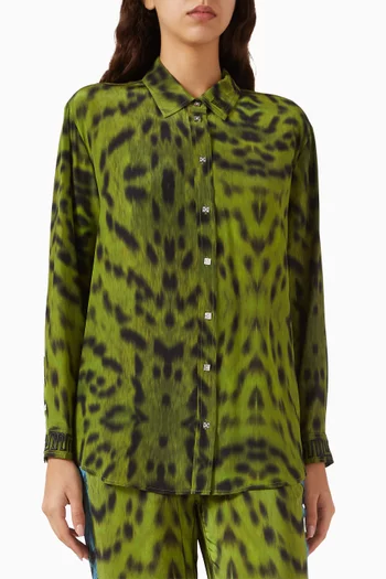 قميص لينيكس مزين بنقشة