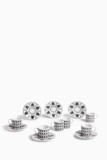Architecture Coffee Cup & Saucer, Set of 6