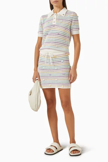 تنورة بزهور كروشيه قطن