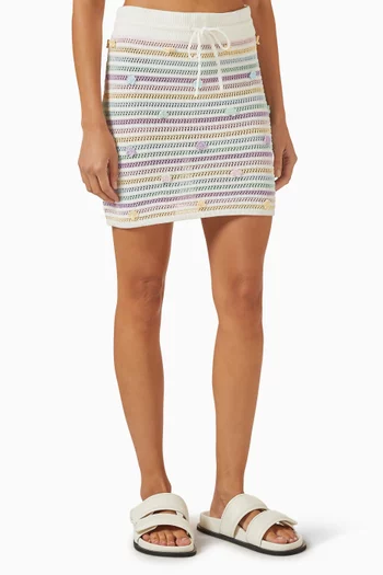 تنورة بزهور كروشيه قطن