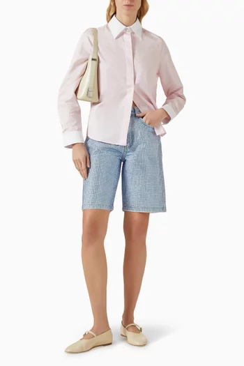 قميص بشعار الماركة قطن