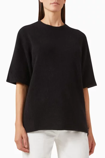 Raven Short-sleeve Sweater in Wool-blend
