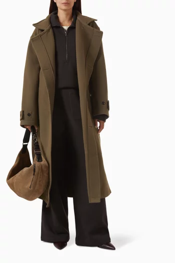 Oversized Wrap Coat in Wool