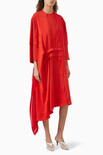 Blouse-style Pleated Dress