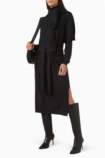 Trompe L'oeil Dress in Merino Wool Blend