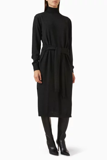 Trompe L'oeil Dress in Merino Wool Blend