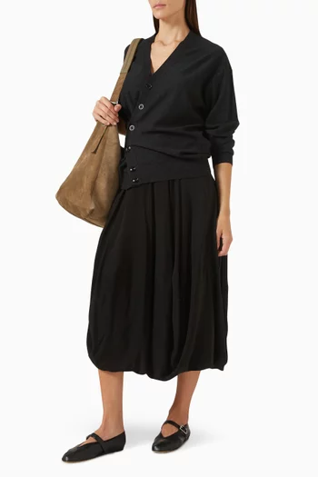 Balloon Skirt in Silk Crepe de Chine
