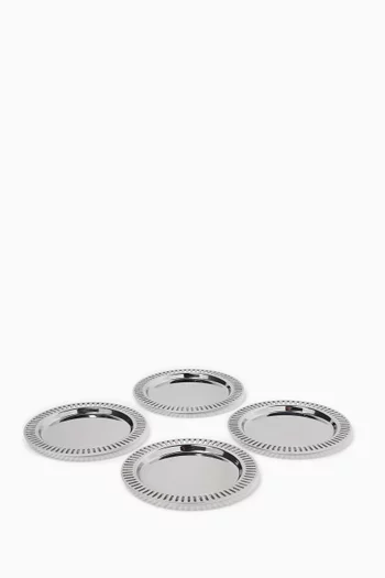 Striations Coasters in Holder, Set of 4