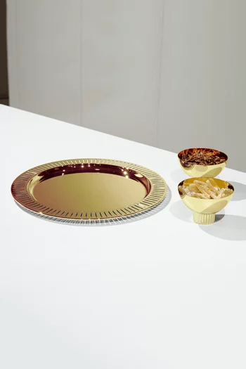 Striations Round Serving Tray