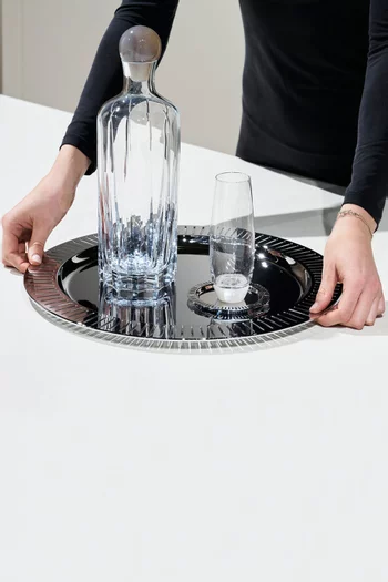 Striations Round Serving Tray