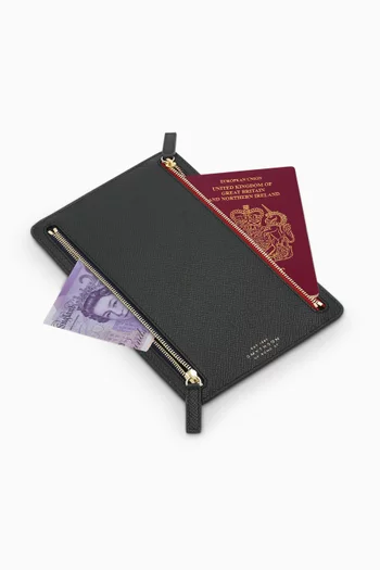 Multi-zip Case in Panama Calf Leather