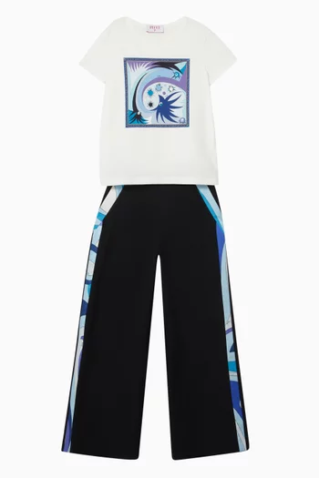 Printed Wide-leg Pants