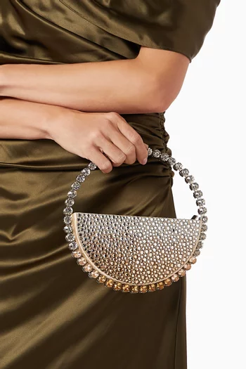 Eternity Crystal-embellished Top-handle Bag in Satin
