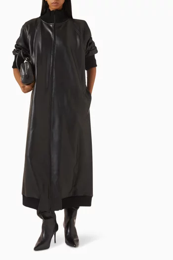 Turtleneck Midcalf Oversized Bomber Jacket