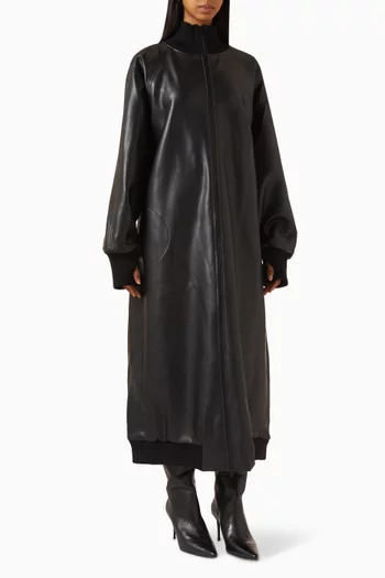 Turtleneck Midcalf Oversized Bomber Jacket