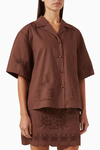 Walter Embroidered Shirt in Cotton