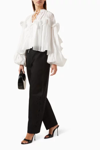 Aprile Flounce Shirt in Tencel Blend
